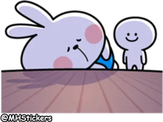 😞 @MHStickers กระต่าย, เศร้า, เหงา, การ์ตูน, น่ารัก telegram sticker