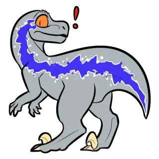👀 Blue Jurassic World dinosaur, velociraptor, blue, jurassic world, cartoon whatsapp sticker