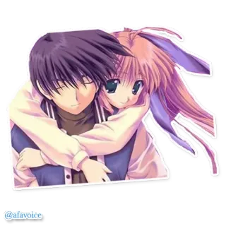 💑 @afavoice Anime, Para, Przytulanie, Kawaii, Słodkie, Miłość, Przyjaźń telegram sticker