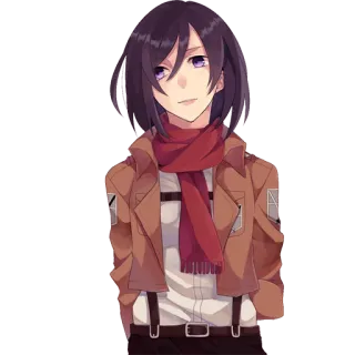 ☺️ Mikasa Ackerman Attack on Titan Anime, Manga, Personage, Mikasa, Attack on Titan telegram sticker