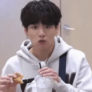 🌔 persona, comiendo, bebiendo, comida, bebida, hombre, dona whatsapp sticker