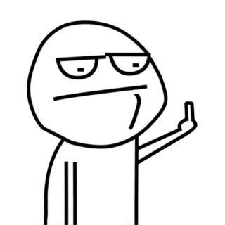 🖕 นิ้วกลาง, หยาบคาย, การ์ตูน, ท่าทาง whatsapp sticker
