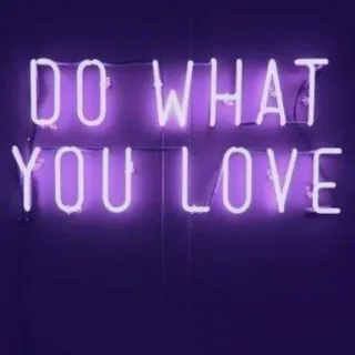 💜 DO WHAT YOU LOVE motivazionale, neon, viola, amore, ispirazione whatsapp sticker