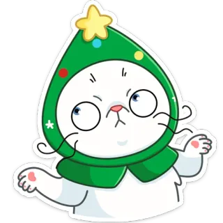 🤷‍♂️ кот, рождество, милый, наклейка, мультфильм telegram sticker