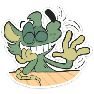 ⭐ 만화, 쥐, 설치류, 손 흔드는, 친근한, 캐릭터, 동물 whatsapp sticker