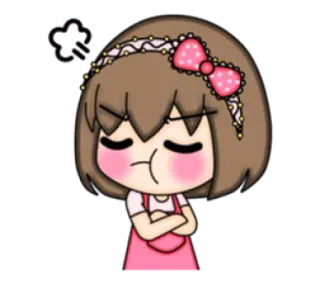 😤 angry, cartoon, girl, cute, upset, frustrated, annoyed telegram sticker