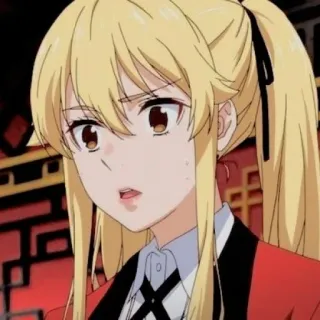 🦮 Mary Saotome Kakegurui Anime, Chica, Rubia, Cola de caballo, Manga, Apuestas, Uniforme escolar telegram sticker