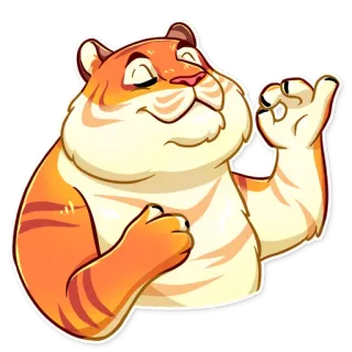 👌 tigre, ok, animal, dessin animé, drôle, autocollant, mème telegram sticker