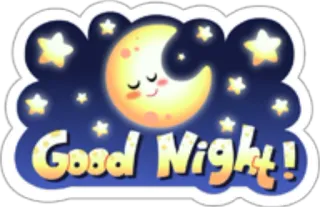 👋 Good Night! Mond, Sterne, Nacht, Gute Nacht, Schläfrig telegram sticker