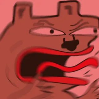 🤬 bravo, meme, urso, vermelho, desenho animado, expressão whatsapp sticker