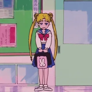 🌙 Sailor Moon Anime, Sailor, Maan, Meisje, Schooluniform telegram sticker