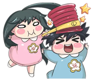 😋 anime, chibi, cartoon, hit, fun, playful telegram sticker