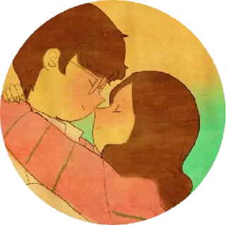 😒 amour, couple, câlin, mignon, illustration, dessin animé, romantique whatsapp sticker