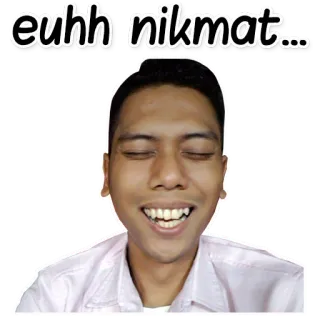😝 euhh nikmat... homem, feliz, satisfeito, aproveitando, indonésio telegram sticker