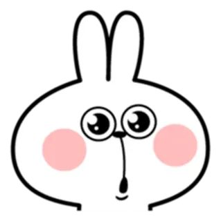 😯 bunny, rabbit, cute, cartoon, animal, white, pink cheeks telegram sticker