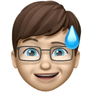😅 Эмодзи, Лицо, Пот, Очки, Тревожный, Нервный telegram sticker