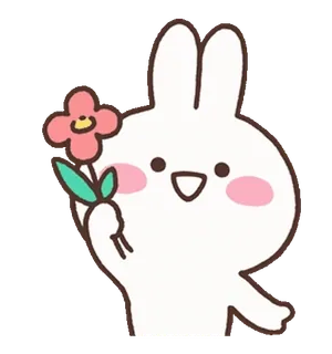 🌸 thỏ, thỏ con, hoa, dễ thương, hoạt hình whatsapp sticker