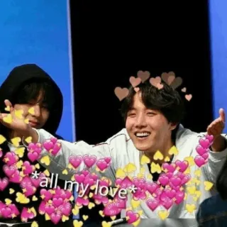 🎋 *all my love* love, hearts, kpop, affection, cute, meme telegram sticker