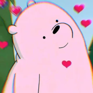 ❄️ Ice Bear We Bare Bears Ice Bear, We Bare Bears, kartun, beruang, cinta, hati, imut whatsapp sticker