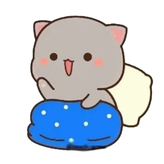 🥱 cat, cute, sleep, pillow whatsapp sticker