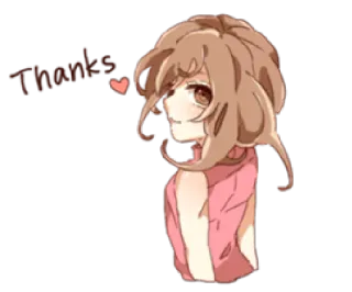 ☺️ Thanks anime, girl, cute, thank you, heart, grateful telegram sticker