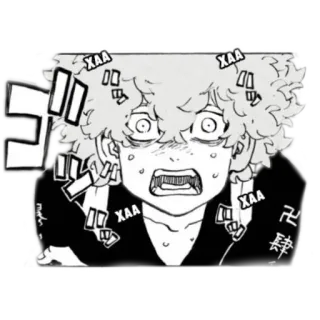 😳 XAA scioccato, anime, manga, personaggio whatsapp sticker