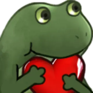❤️ rana, corazón, lindo, animal, amor, dibujos animados whatsapp sticker