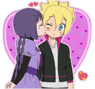 😍 Boruto Uzumaki Boruto Anime, Kuss, Liebe, Paar, Cartoon, Animation telegram sticker