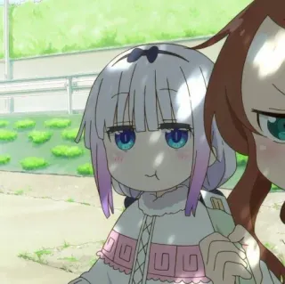 ☁️ Kanna Kamui Miss Kobayashi's Dragon Maid anime, Kanna Kamui, Dragon Maid, carino, cartone animato, kawaii telegram sticker