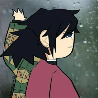 🌊 Giyu Tomioka Demon Slayer อนิเมะ, ดาบพิฆาตอสูร, กิยู โทมิโอกะ telegram sticker