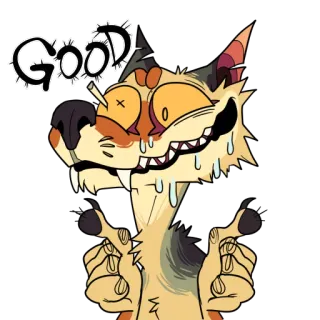 😰 GOOD desenho animado, animal, expressão, texto, BOM telegram sticker