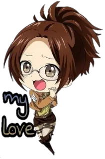 😍 my love amour, mignon, animé, chibi telegram sticker