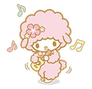 🎸 desenho animado, cordeiro, animal, kawaii, fofo, música, instrumento telegram sticker