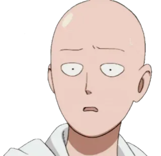 😟 Saitama One-Punch Man Сайтама, Ванпанчмен, Аниме, Манга, Герой, лысый whatsapp sticker