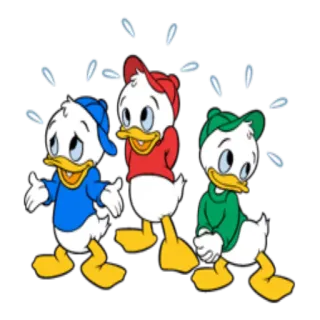 😑 Huey, Dewey, and Louie Huey, Dewey, Louie, Disney, Nhân vật hoạt hình, Vịt telegram sticker