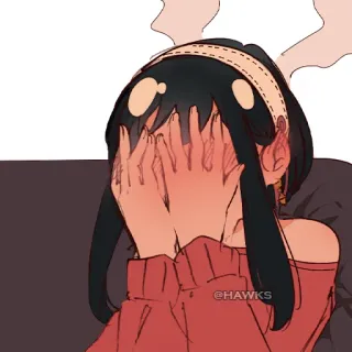 ♨️ @HAWKS Animé, Dessin animé, Portrait, Dessin, Illustration, Fille, Mignon, Autocollant telegram sticker