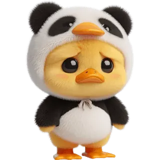 😞 pato, animal, lindo, panda, pollito, kawaii telegram sticker