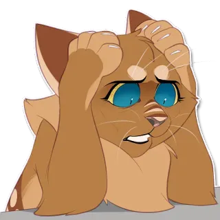 😰 gato, preocupado, asustado, ansioso, felino, dibujo animado, pegatina telegram sticker