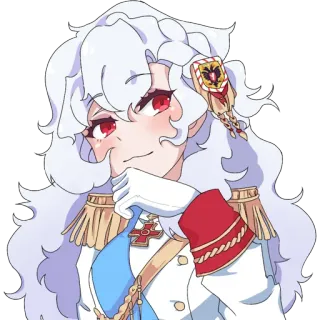 😏 アニメ, ミリタリー, キャラクター, 白髪, 制服 telegram sticker