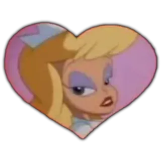 ❤ cartone animato, cuore, donna, bionda, personaggio telegram sticker