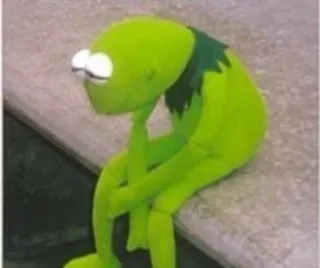 🌟 Kermit Kermit der Frosch, Muppets, traurig, einsam, Frosch, grün whatsapp sticker
