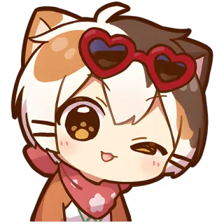😉 Anime, Gato, Kawaii, Fofo, Mangá, Desenho animado whatsapp sticker