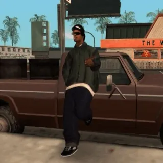 🔪 Ryder Grand Theft Auto: San Andreas ไรเดอร์, แกรนด์เธฟต์ออโต, ซานแอนเดรียส, วิดีโอเกม, ตัวละคร, แก๊งสเตอร์ telegram sticker