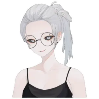😁 anime, girl, glasses, scar, digital art telegram sticker