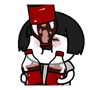 ➖ bevanda, soda, bottiglia, cartone animato, carino, personaggio telegram sticker