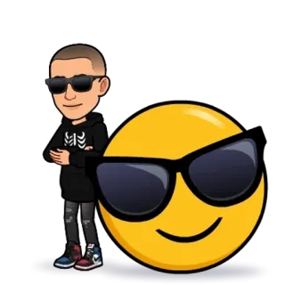 🌟 Emoji, Avatar, Bitmoji, Kacamata hitam, Keren, Orang, Kartun telegram sticker
