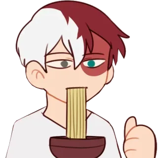 👍 Shoto Todoroki My Hero Academia Anime, Todoroki, My Hero Academia, Makaron, Jedzenie telegram sticker
