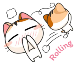 ☺️ Rolling 猫, 可愛い, 転がる, ステッカー, 面白い telegram sticker