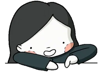 👇 cartoon, girl, sad, cute, kawaii, anime, manga telegram sticker