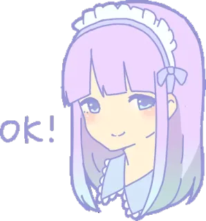 👌 ok! Anime, Gadis, Pelayan, Ok whatsapp sticker